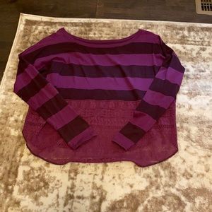 FREE PEOPLE. PURPLE STRIPED TOP. Size small